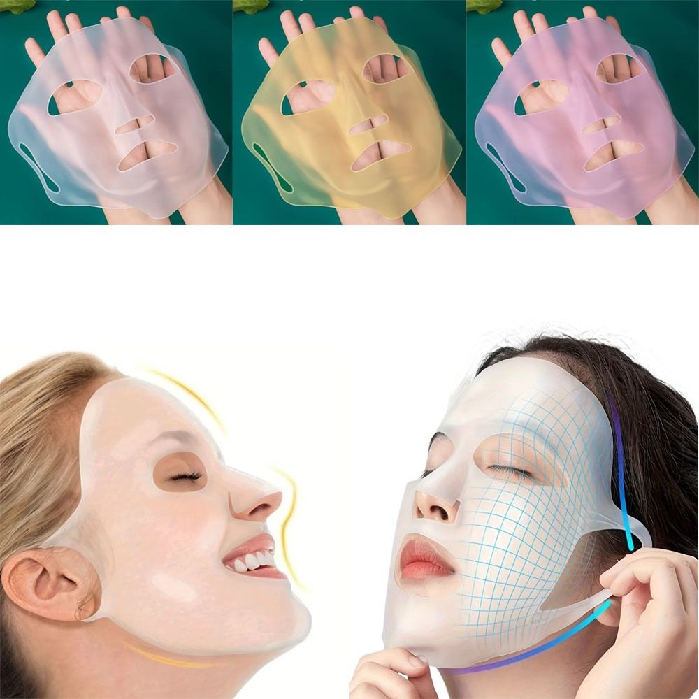 Silicone Mask Bracket - Wiederverwendbarer Silikon-Gesichtsmaskenhalter mit Ohrbügel-Design, 3D-Feuchtigkeitsmaske, Anti-Falten-Hilfsmaske
