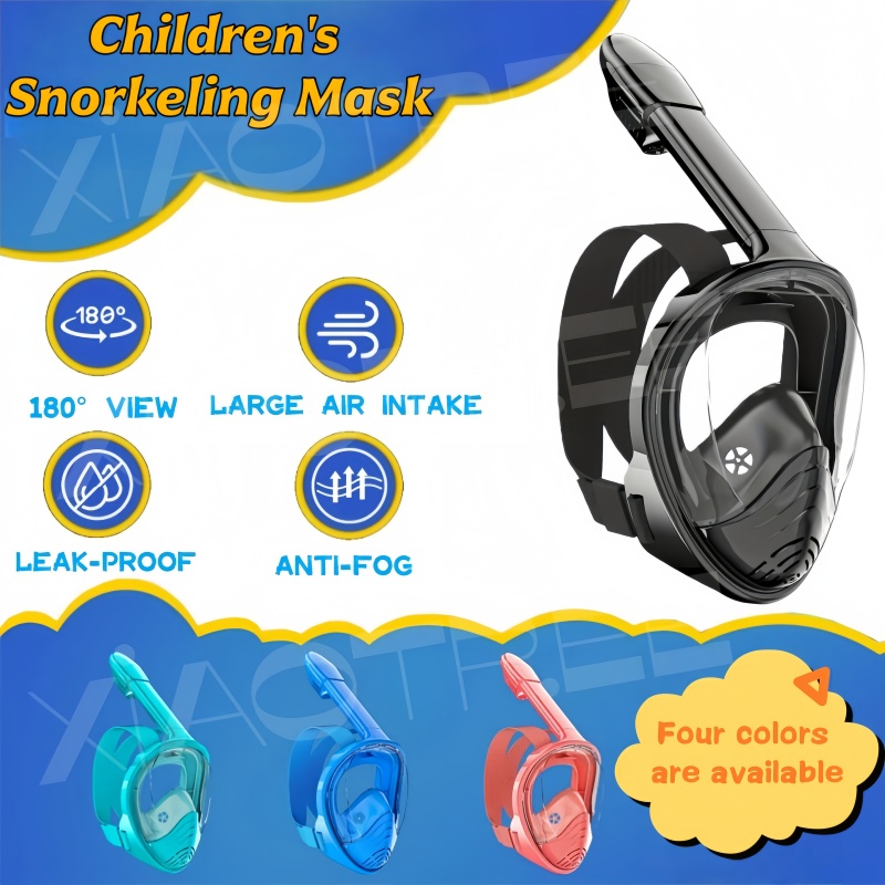 Anti Pollution Mask - Kinder-Vollgesichts-Schnorchelmaske mit Anti-Beschlag- und Anti-Leck-Technologie, Weitwinkel-Sicht,